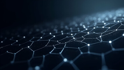 Obraz premium Advanced Geometry in Corporate Branding: Stark Hex Line Meshes with Subtle Glows and Bold White Compartments for Modern Tech Concepts - Perfect for Photo Stock Usage with Isolated White Areas