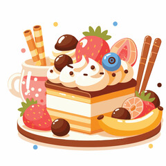 dessert, food, delicious, sweet, chocolate, cake, background, fruit, isolated, cream, bakery, gourmet, snack, celebration, vintage, colorful, decoration, pastry, restaurant, vector, summer, fresh, ico