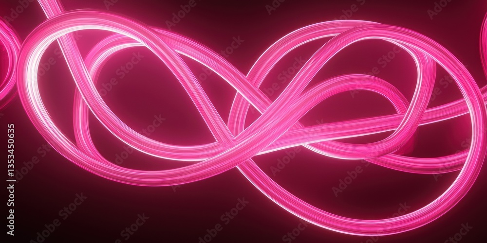 Poster a luminous infinity loop made entirely of interconnected neon lines
