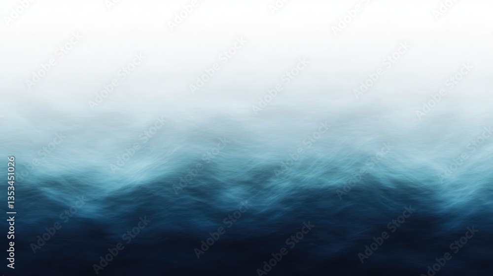 Poster abstract gradient ocean waves blending from light to dark blue, creating a serene and calming backgr