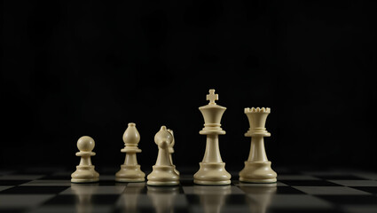 King and Knight Chess Setup on Dark Background: Power and Strategy in Classic Game Representation
