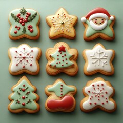 Obraz premium Festive Christmas Cookie Collection and Gingerbread Icons Set