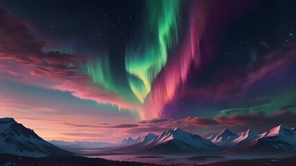 A glowing aurora borealis effect in dreamy pastel colors