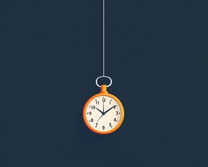 Hanging Pocket Watch for Time, Dark Background.