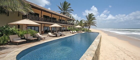 Obraz premium Beachfront Resort Pool.