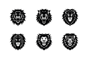 Obraz premium Set of Lion head