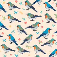 seamless pattern with birds