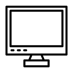 CRT Computer Monitor Vector Line Icon Design