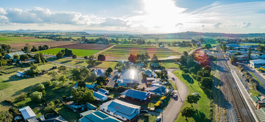 Overpass, bridge over railway in Singleton