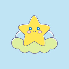 This charming illustration blends soft gold and pastel hues, making it ideal for cute, playful artwork for kids, decor, and creative projects.