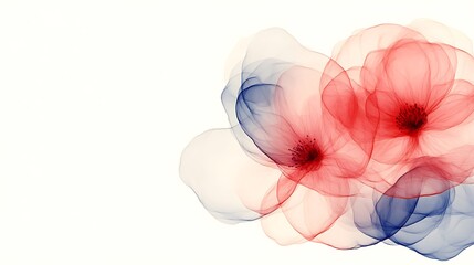 Obraz premium Abstract Red and Blue Floral Design