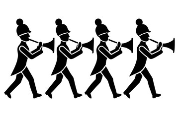 Marching Band silhouette vector illustration
