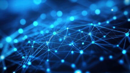 Abstract tech vector with glowing light paths and digital grids forming a futuristic network background 