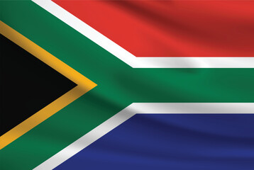 Vector flag of South Africa. South Africa waving flag background.