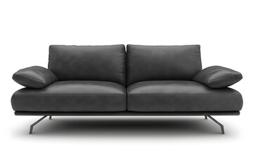 Fototapeta premium Modern grey sofa on white background for living room or interior design