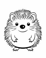 Adorable Black and White Hedgehog Illustration for Kids' Art Projects