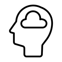 Brain Fog Vector Line Icon Design