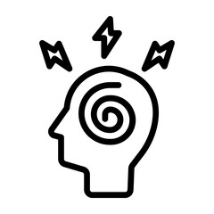  Stressed Out Brain Vector Line Icon Design