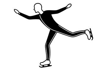 Fototapeta premium Ice skating silhouette vector illustration