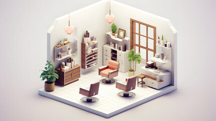 Salon isometric 3D