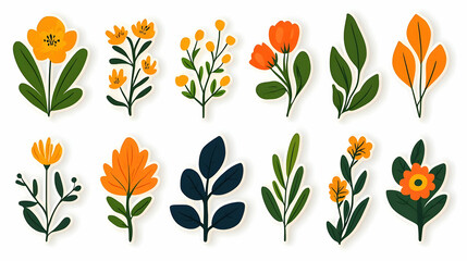 Vibrant Spring Flower Badge Layout for Colorful Packaging Design
