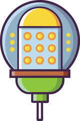 LED light bulb vector illustration, A vector illustration of a colorful LED light bulb with yellow lights in a modern design.
