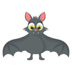 Cute Baby Bat Character with Cartoon Design Concept. Vector Illustration.