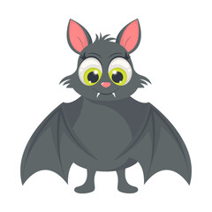 Cute Baby Bat Character with Cartoon Design Concept. Vector Illustration.