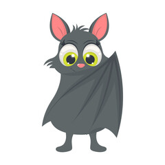 Cute Baby Bat Character with Cartoon Design Concept. Vector Illustration.