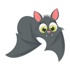 Cute Baby Bat Character with Cartoon Design Concept. Vector Illustration.