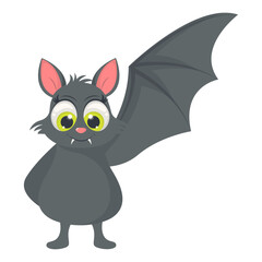Cute Baby Bat Character with Cartoon Design Concept. Vector Illustration.