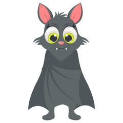 Cute Baby Bat Character with Cartoon Design Concept. Vector Illustration.