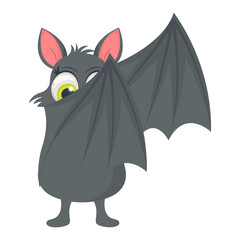Cute Baby Bat Character with Cartoon Design Concept. Vector Illustration.