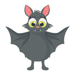 Cute Baby Bat Character with Cartoon Design Concept. Vector Illustration.