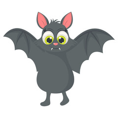 Cute Baby Bat Character with Cartoon Design Concept. Vector Illustration.