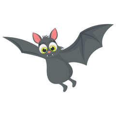Cute Baby Bat Character with Cartoon Design Concept. Vector Illustration.