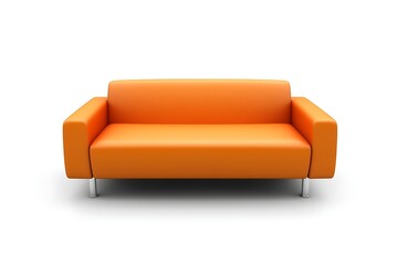 Obraz premium Orange sofa furniture in empty room, design isolated on white background for decoration