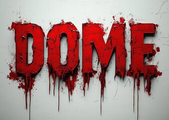 Horror Typography Blood Dripping Letters Realistic Red Drip Effect Splatter Clean White Background