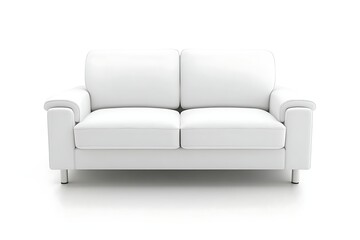 Obraz premium White modern sofa, isolated, clean, simple furniture. For catalogs and interiors