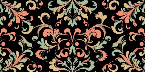 Elegant seamless abstract floral pattern with curved lines and scrolls, ideal for tile, wallpaper, textile, scrolls, continuous