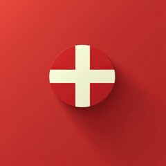 Obraz premium Danish Flag Inspired Minimalist Design Poster for Constitution Day Celebration June 5, National Pride, Democracy, Culture and Freedom, Clean Modern Aesthetic