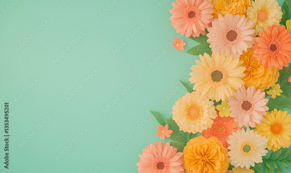 Poster elegant floral layout for spring inspired editorial design