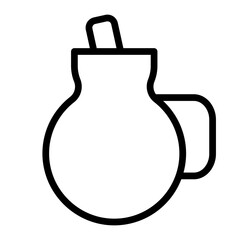 Mexican Coffee Vector Line Icon Design