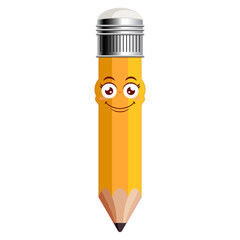 pencil smile face cartoon cute