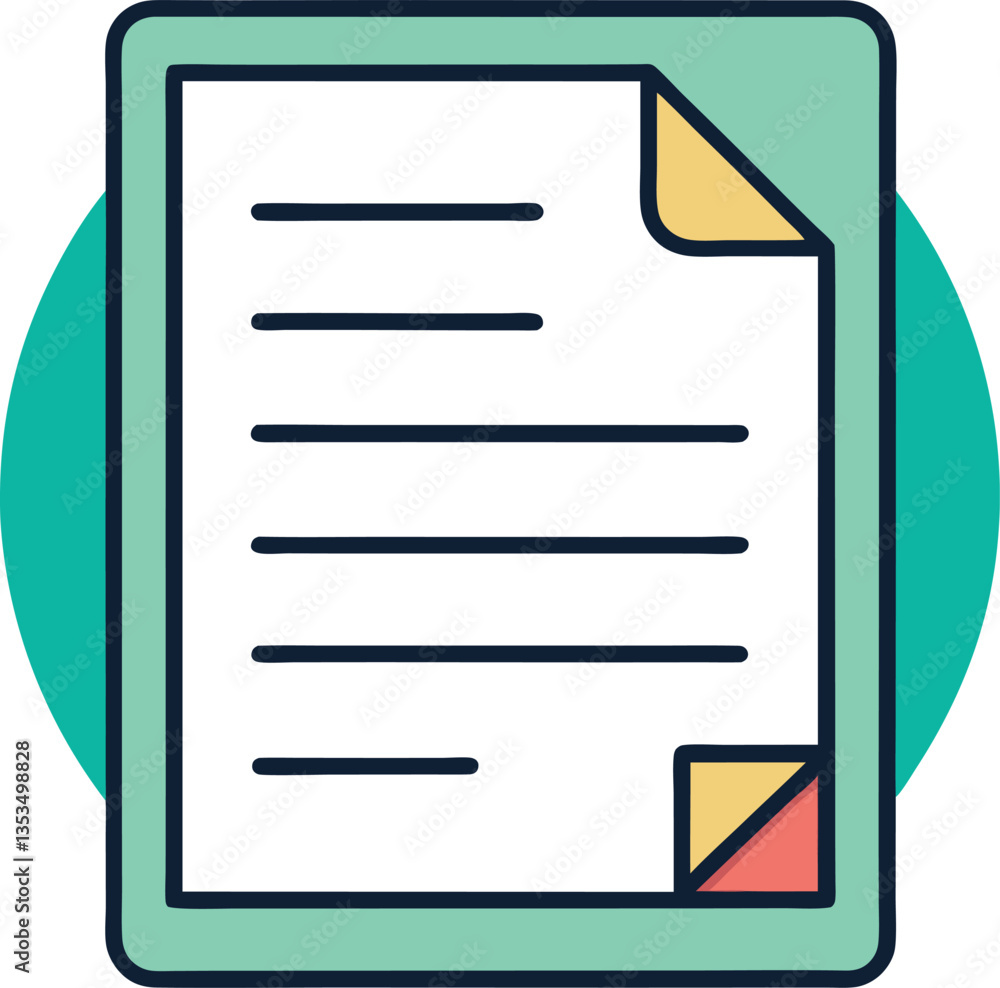 Poster document with corner fold vector illustration, a vector illustration of a document with a folded cor