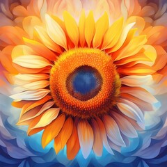 Fototapeta premium illustration de fleur de tournesol