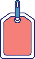 Obraz premium Vector Simple Luggage Tag Icon Design, A vector illustration of a simple luggage tag icon in soft coral color, ideal for travel and personal identification. 