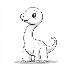 Fototapeta premium Cute Cartoon Dinosaur Outline
