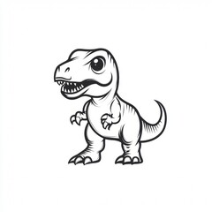 Cute T-Rex Dino Cartoon Drawing