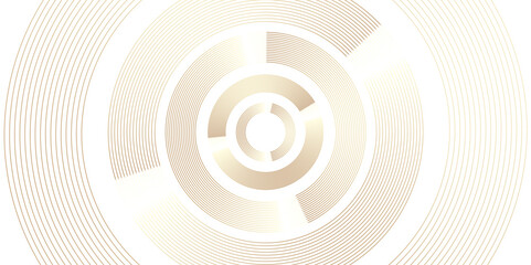 White and golden vector futuristic tech glow and shinning circle simple modern abstract background. Abstract Monochrome Spiral Tunnel. you can use poster, banner, vector illustration. 